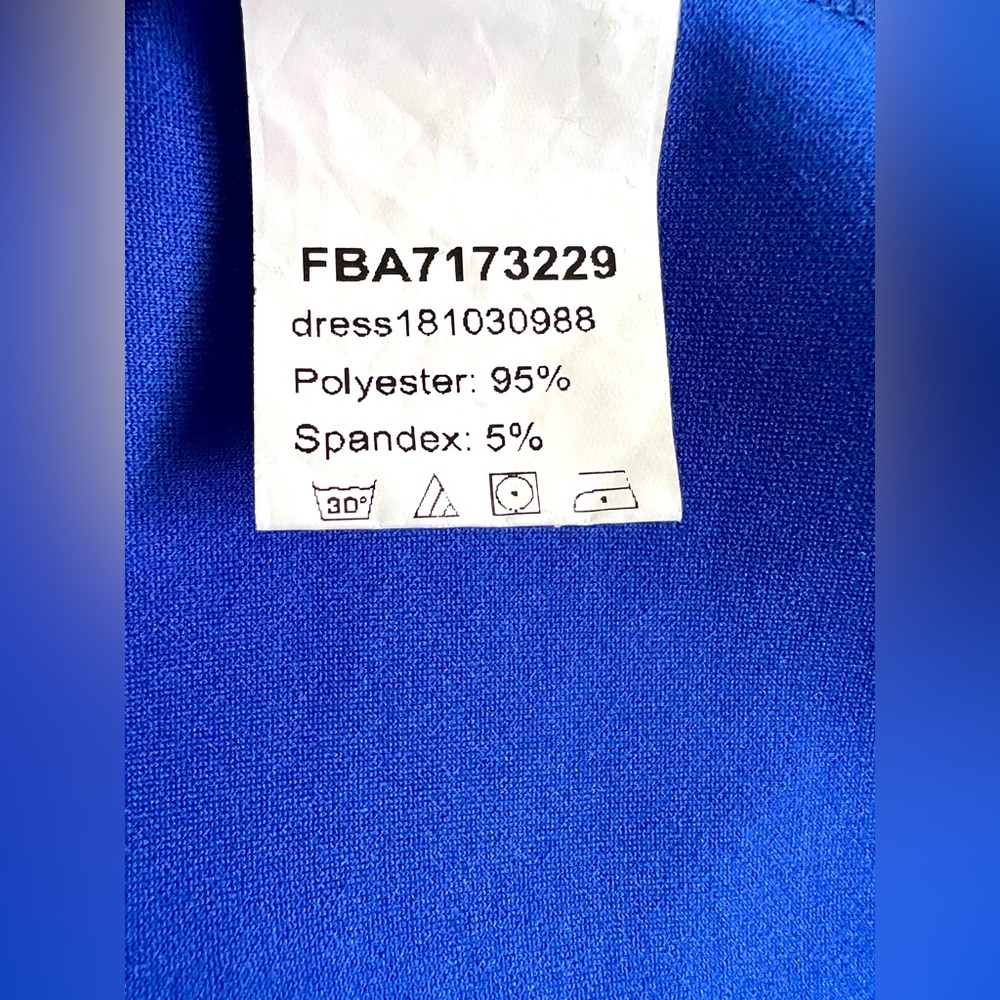 Blue Ruffle Front Dress - Picture 9 of 9